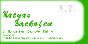 matyas backofen business card